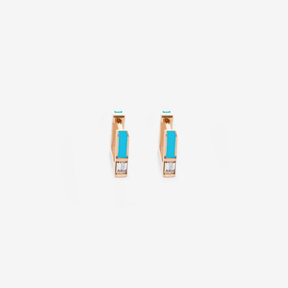 Square blue diamond earrings