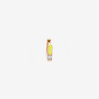 Square lime green earring with diamond
