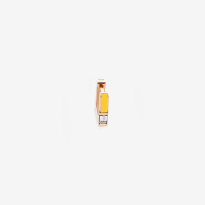 Square yellow diamond earring