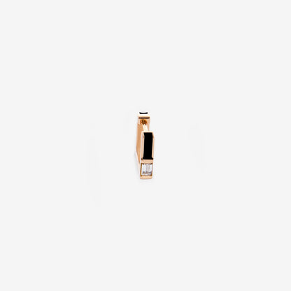Square black earring with diamond