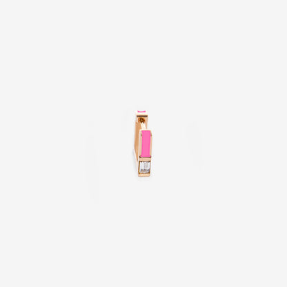 Square fluo pink earring with diamond