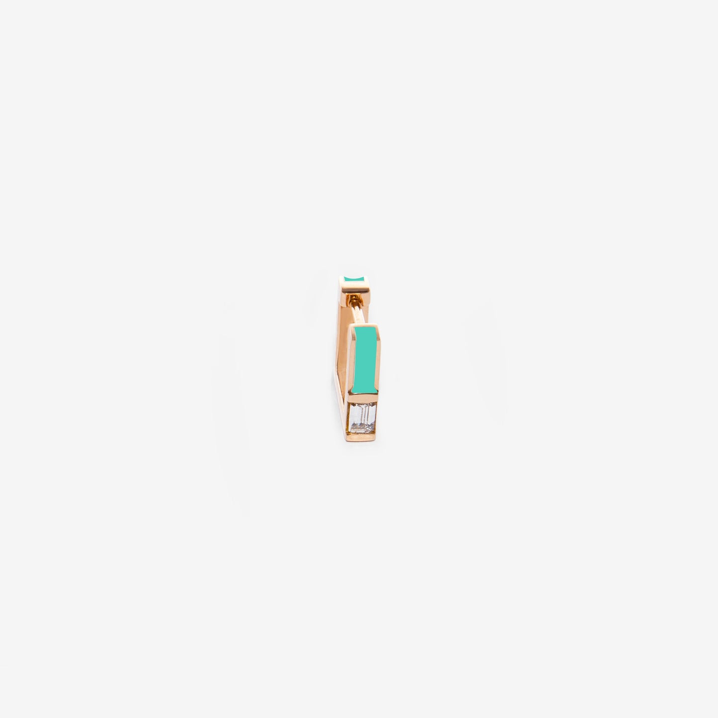 Square turquoise earring with diamond