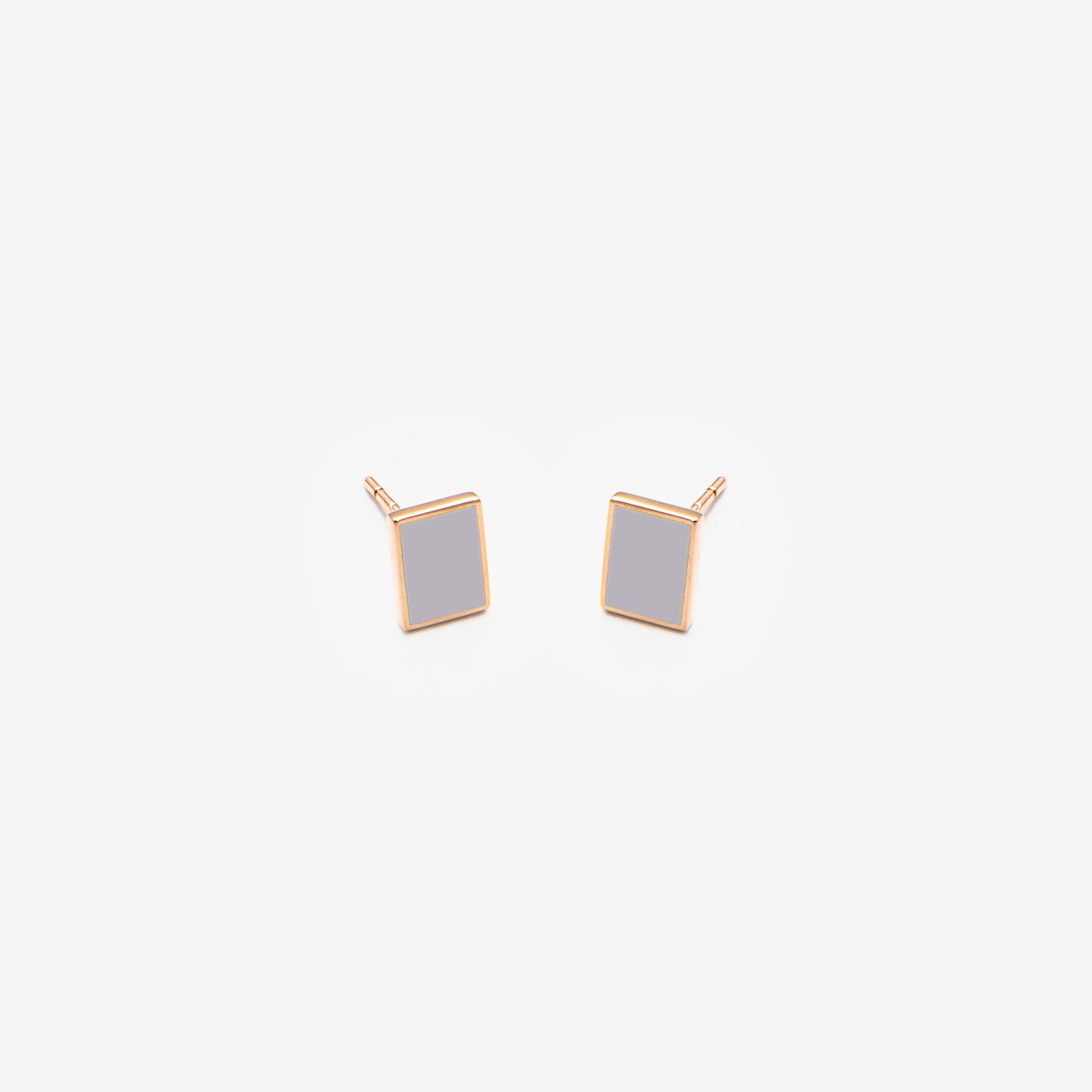 Floating rectangle cool gray earrings