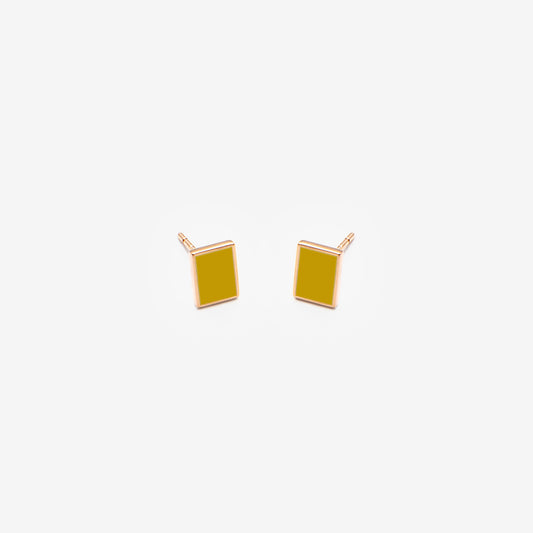 Floating Mustard Rectangle Earrings