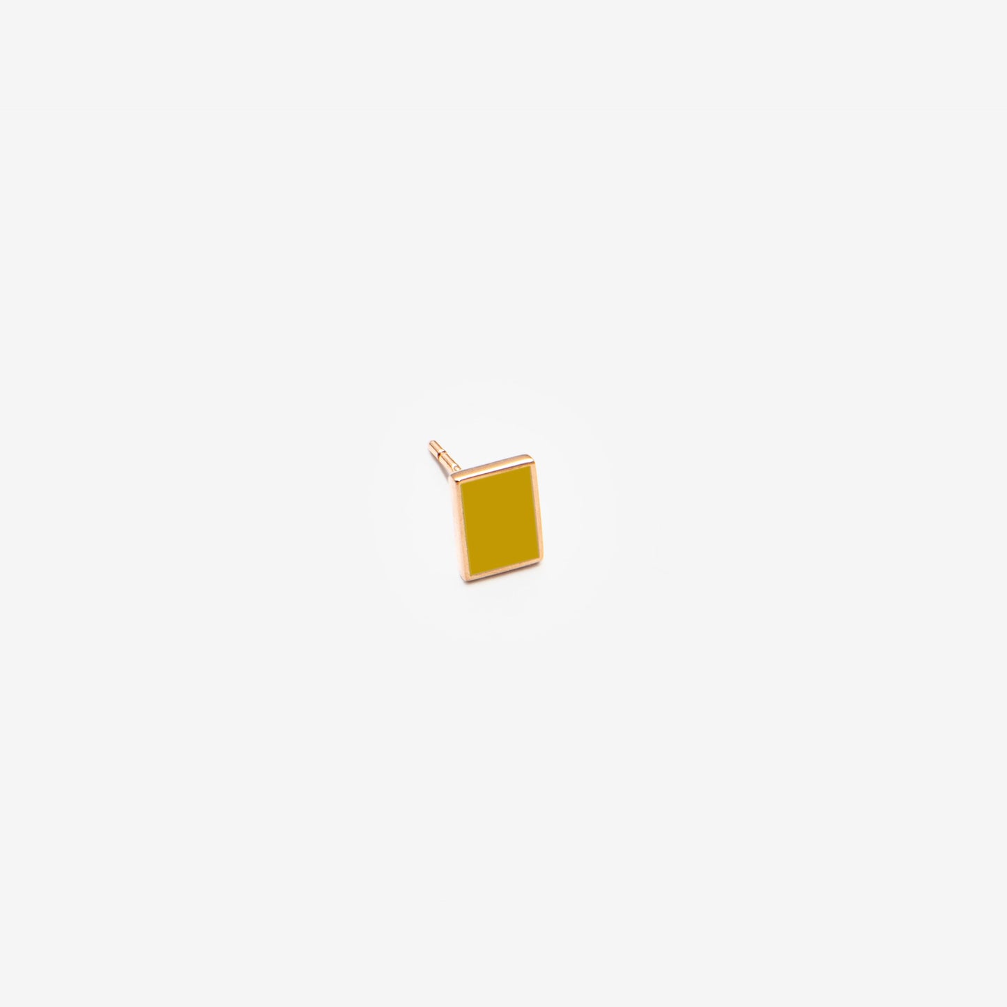  Floating rectangle mustard mono earrings 