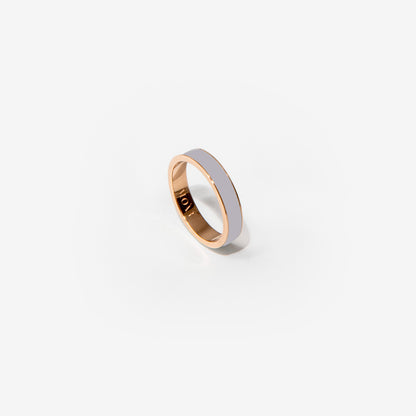 Rose gold band ring in cool gary enamel
