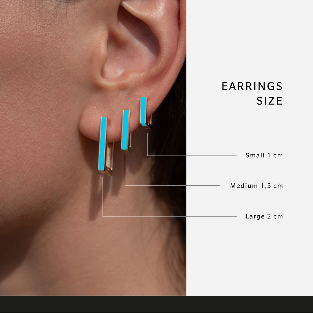 Square light blue earring