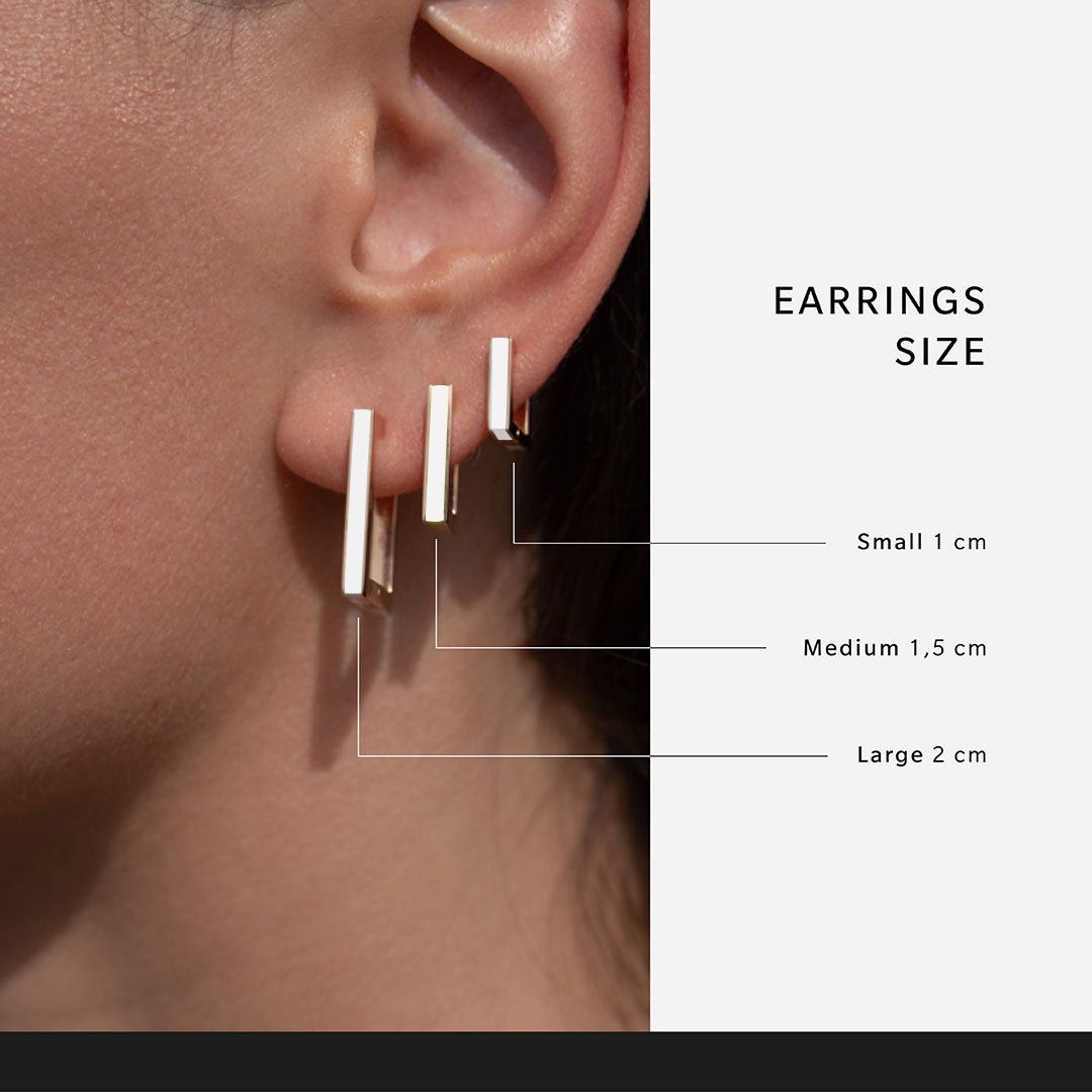 Square white earrings