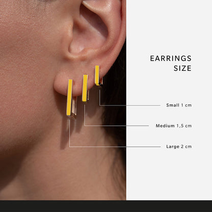 Square yellow earrings
