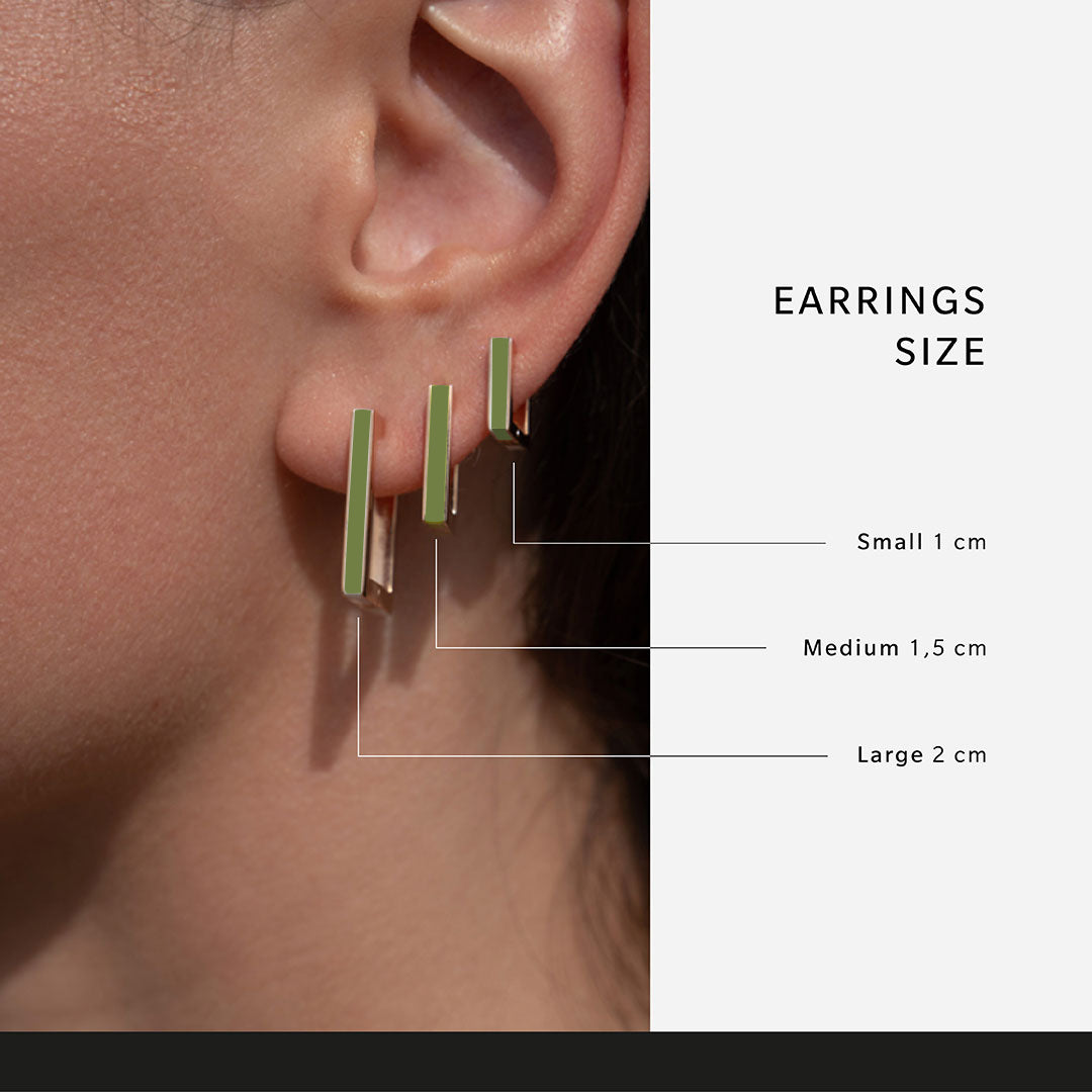 Square green earring