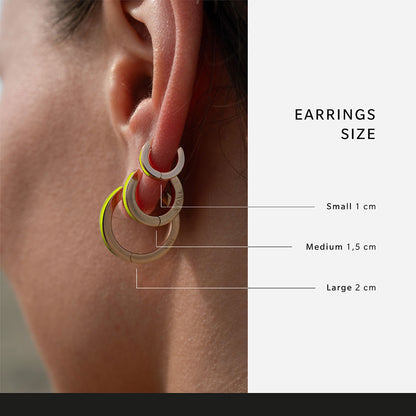 Lime green mono earring Inside