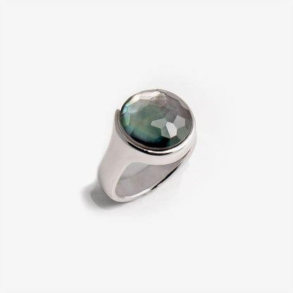 Grey Mother of Pearl and Rock Crystal
