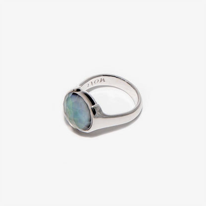 Grey Mother of Pearl and Rock Crystal