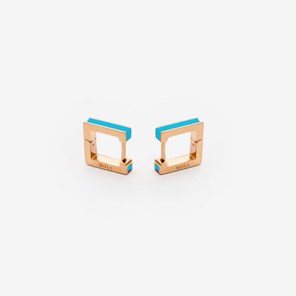 Square blue earrings