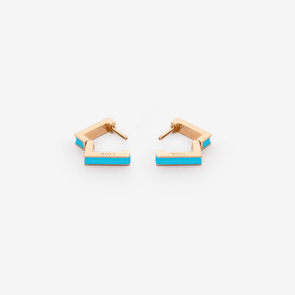 Square blue earrings