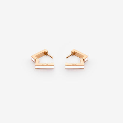 Square white earrings
