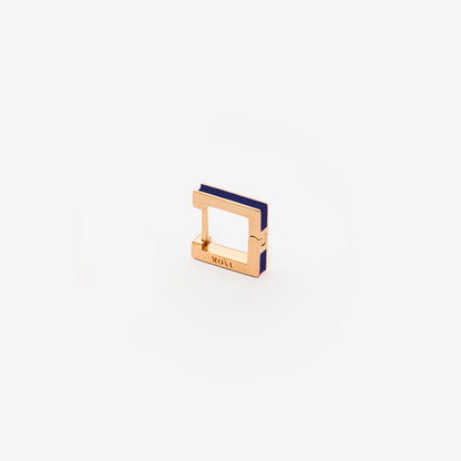 Square dark blue earring