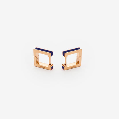 Square dark blue earrings