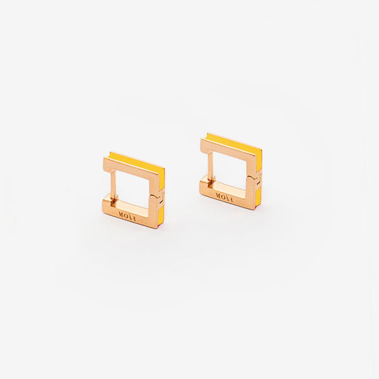 Square yellow earrings