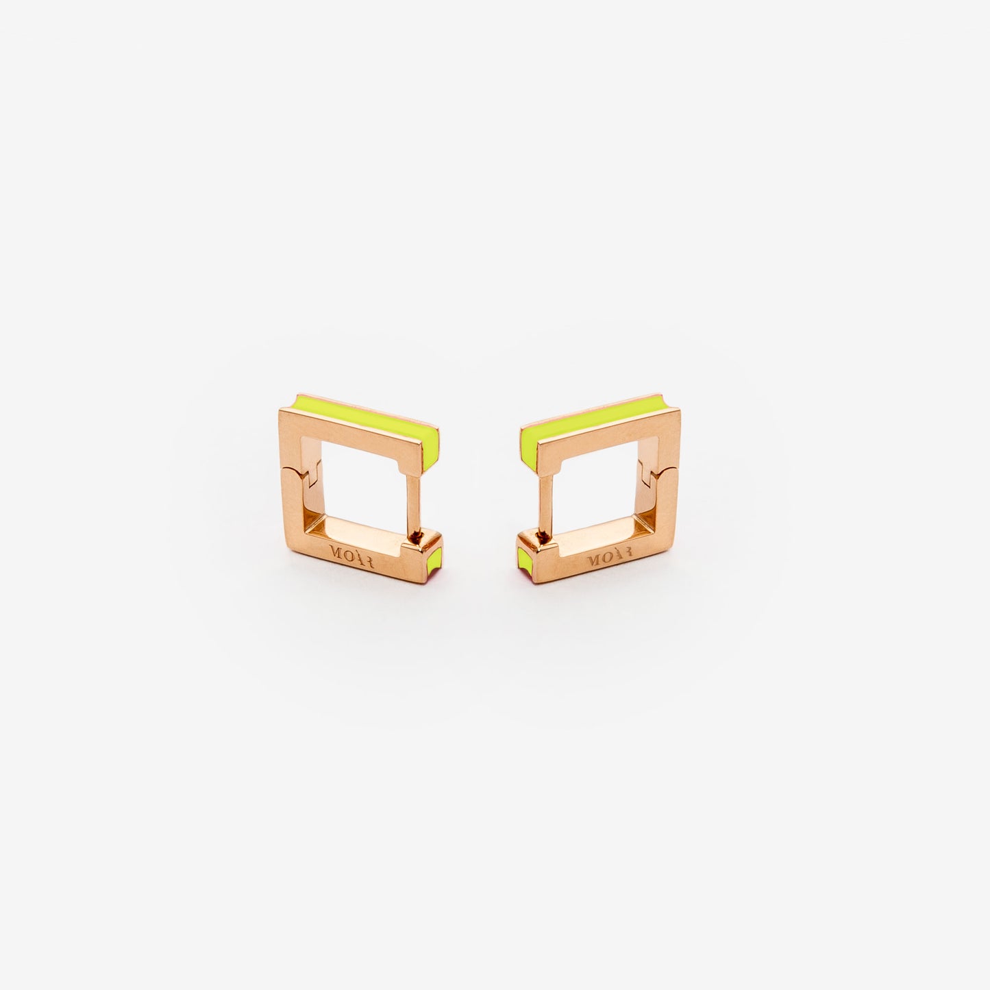 Square fluo yellow earrings