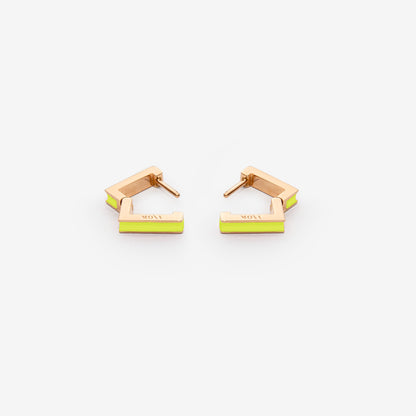 Square lime green earrings