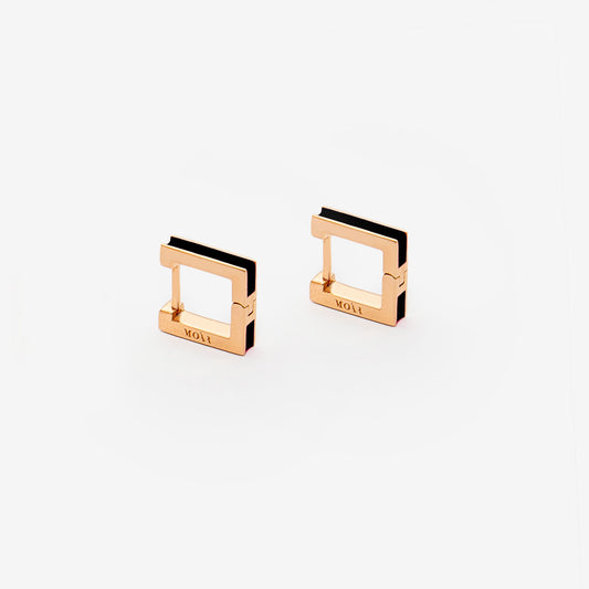 Square black earrings