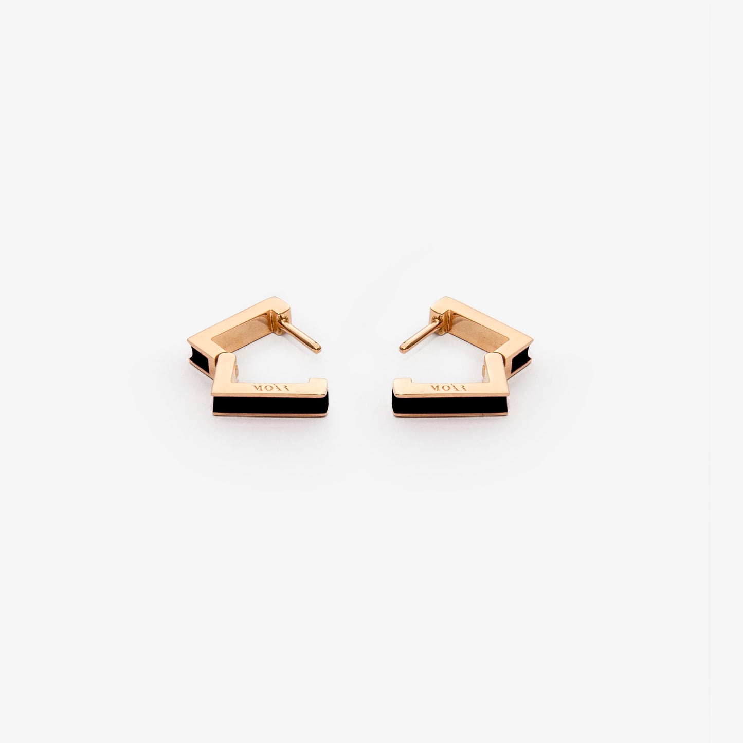 Square black earrings