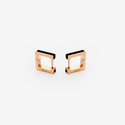 Square black earrings