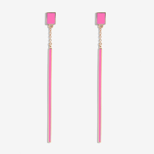 Floating fluo pink drop earrings