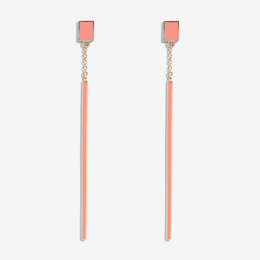 Floating salmon pink drop earrings