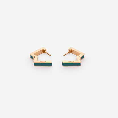 Square petroleum blue earrings
