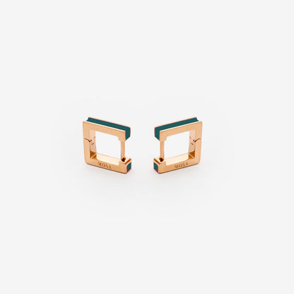 Square petroleum blue earrings