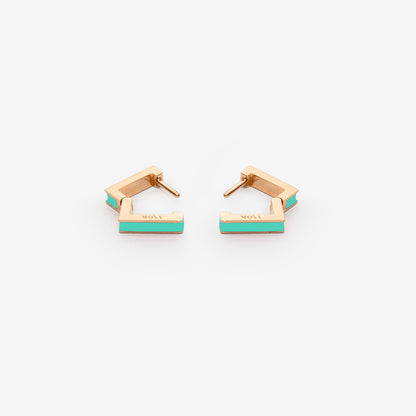 Square turquoise earrings