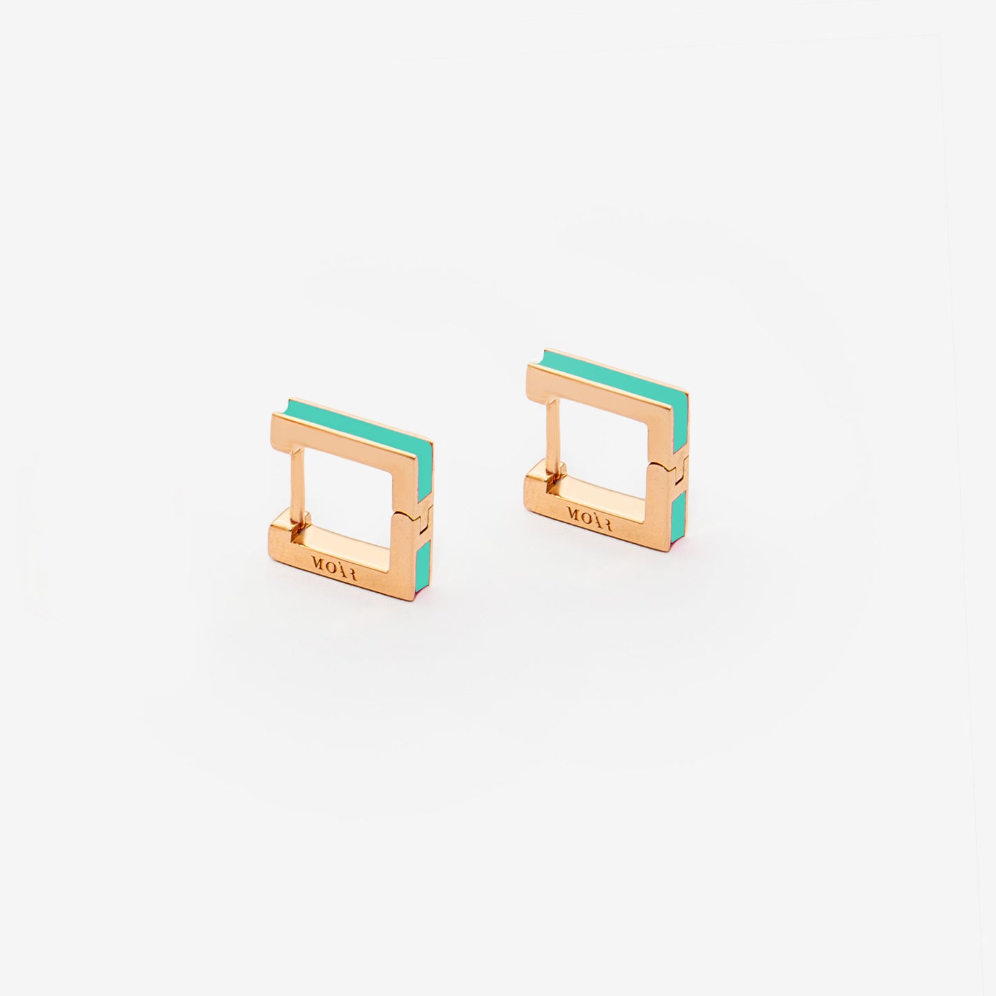 Square turquoise earrings