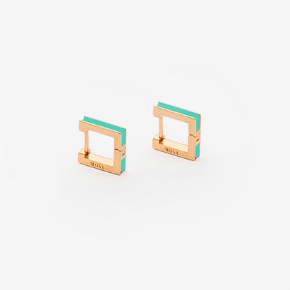 Square turquoise earrings