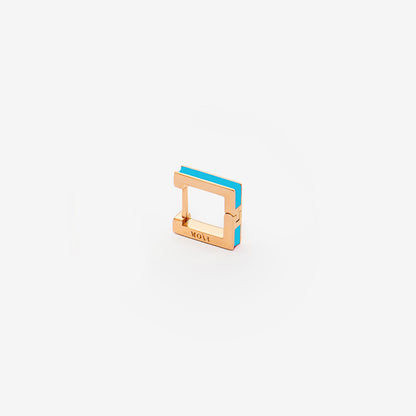 Square light blue earring