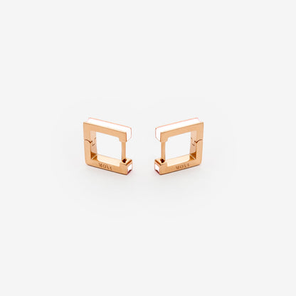 Square white earrings