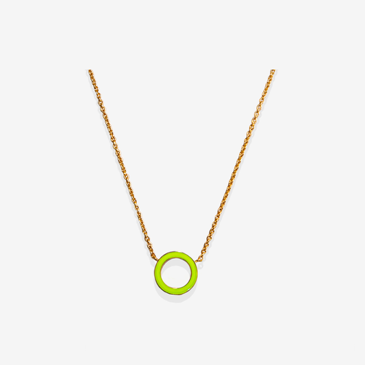Lime green necklace Inside
