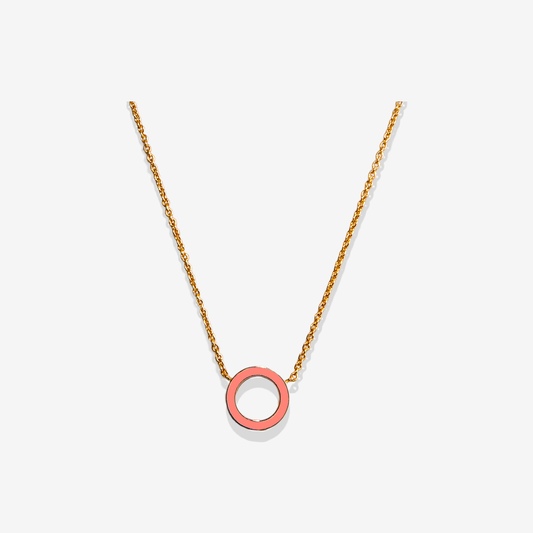 Inside salmon pink necklace