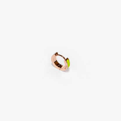 Lime green mono earring Inside
