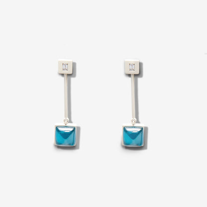 Rose gold earrings with white Pvd