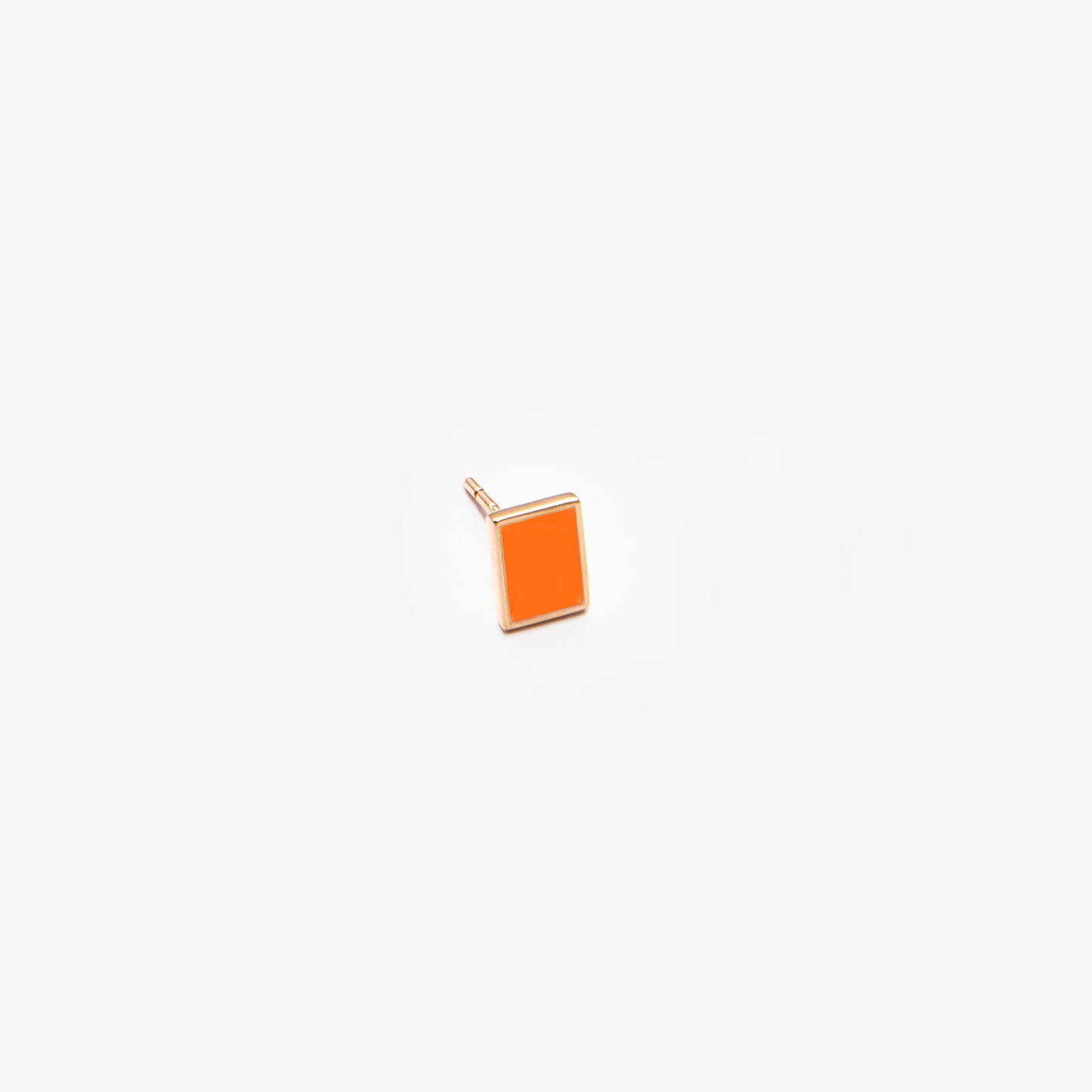 Floating rectangle orange single earring