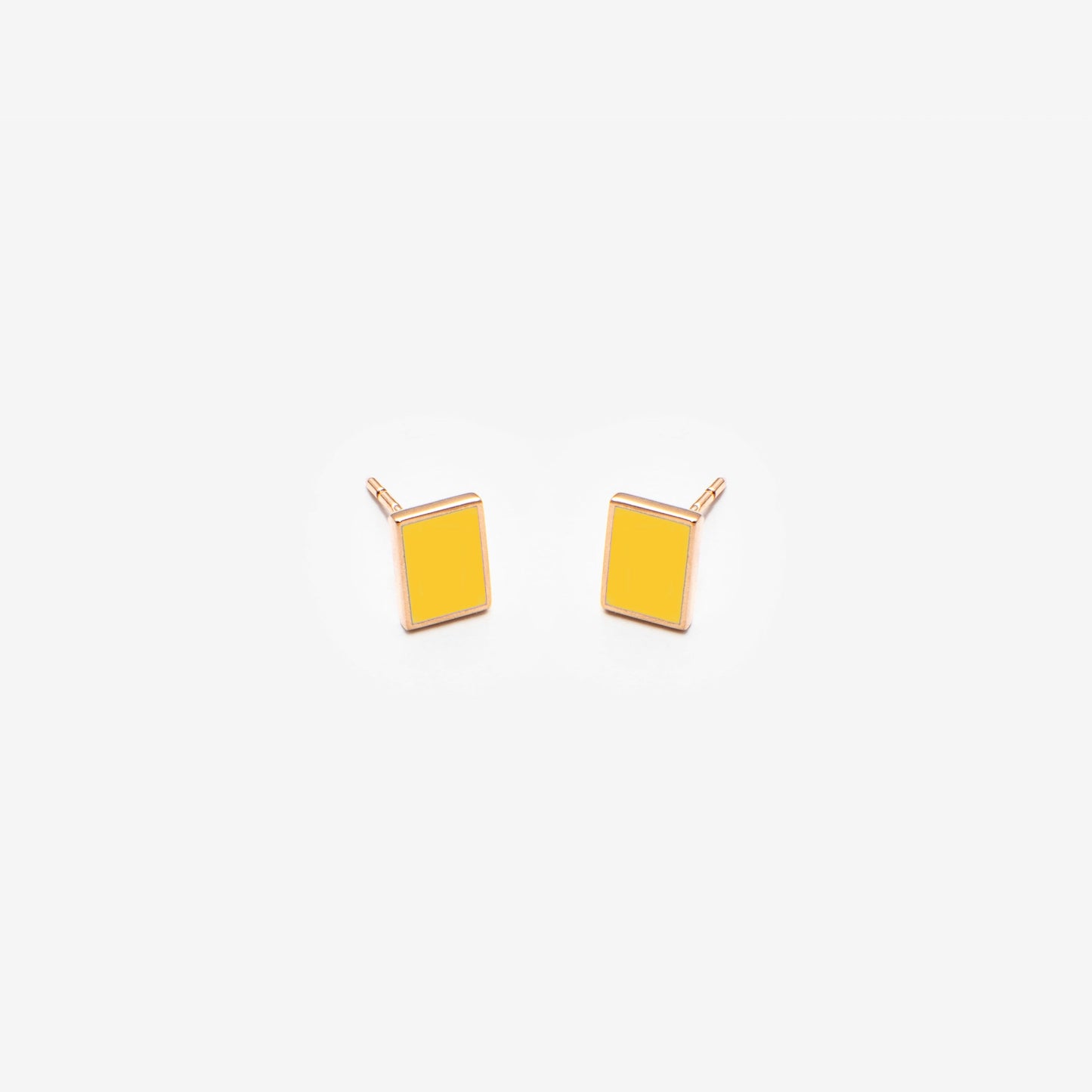 Floating rectangle yellow earrings