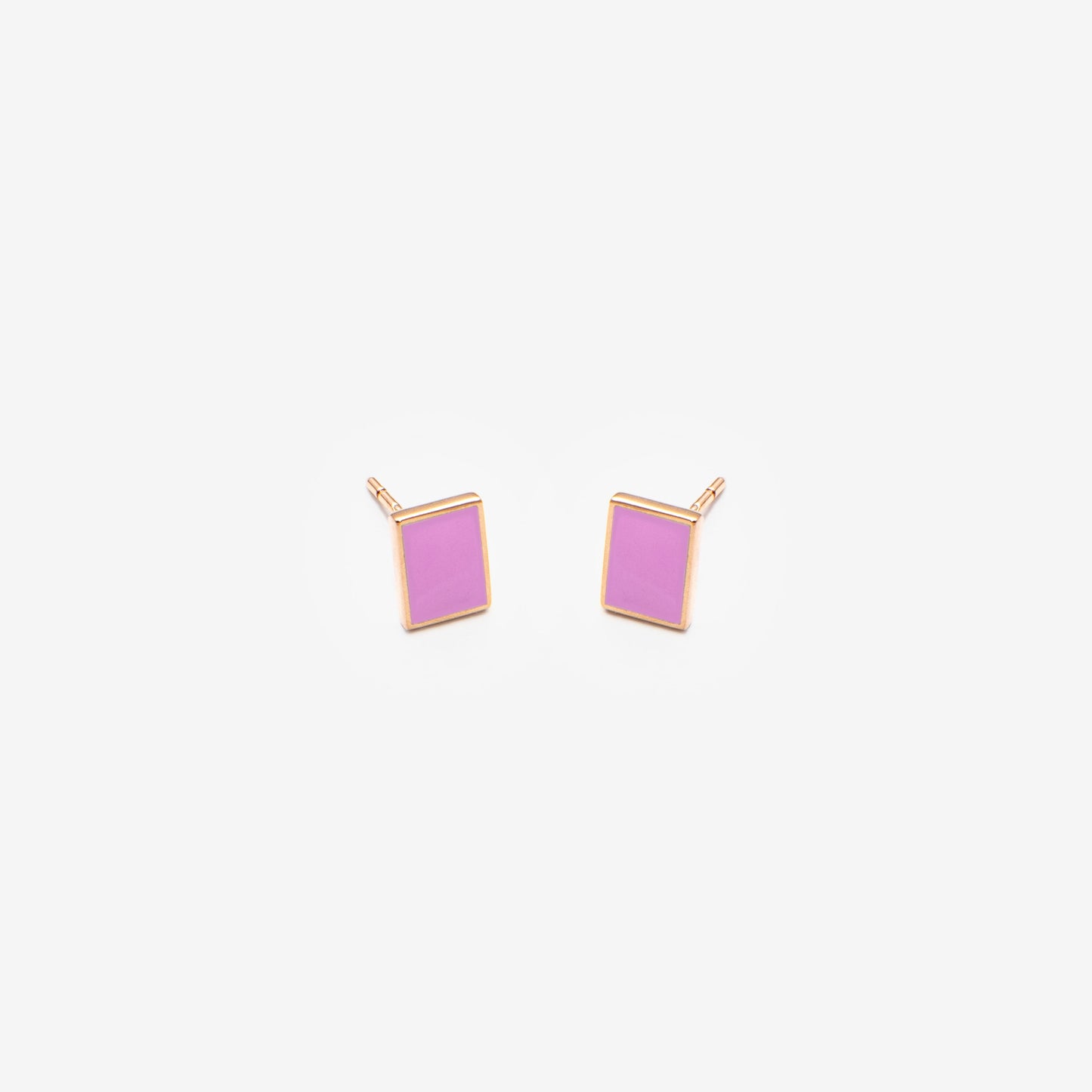 Floating rectangle light pink earrings