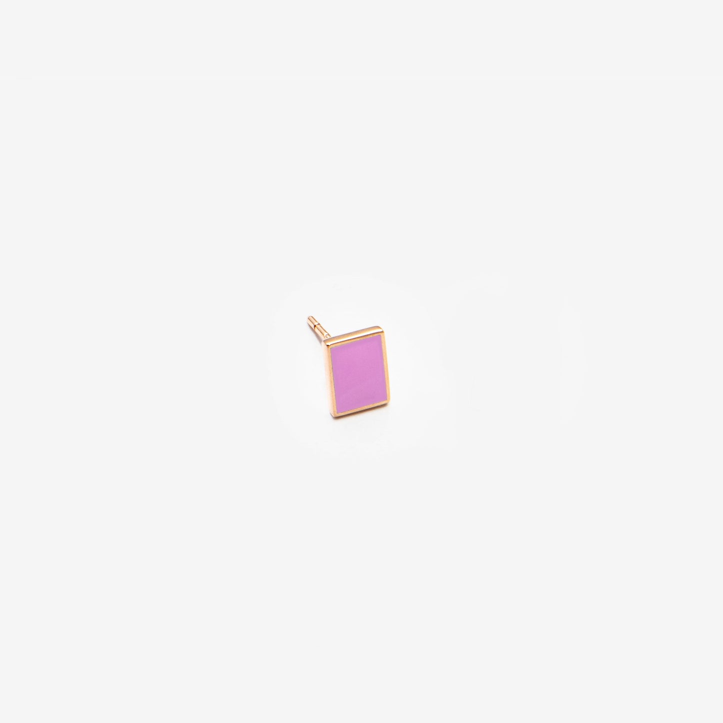 Floating rectangle light pink single earring