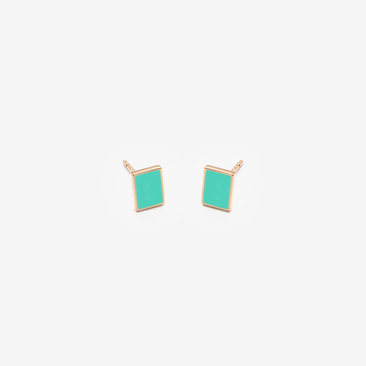 Floating rectangle turquoise earrings