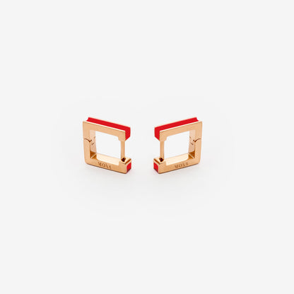 Square red  earrings