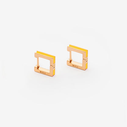 Желтые серьги Square