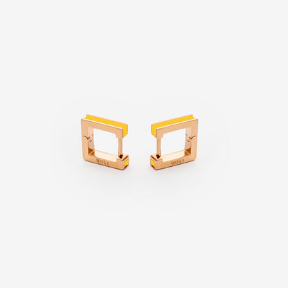Желтые серьги Square