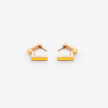 Желтые серьги Square